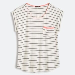 Papermoon White and Pink Striped Tee